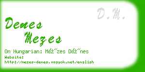 denes mezes business card